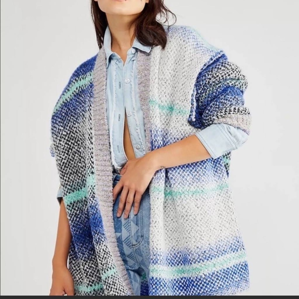 NWOT Free People Daydreamer Cardigan - Blue / Grey